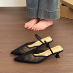 Damen Slingback Mules mit Netzdesign R&B