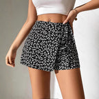 Damen Modische Shorts mit Blumendruck und elastischem Bund EB