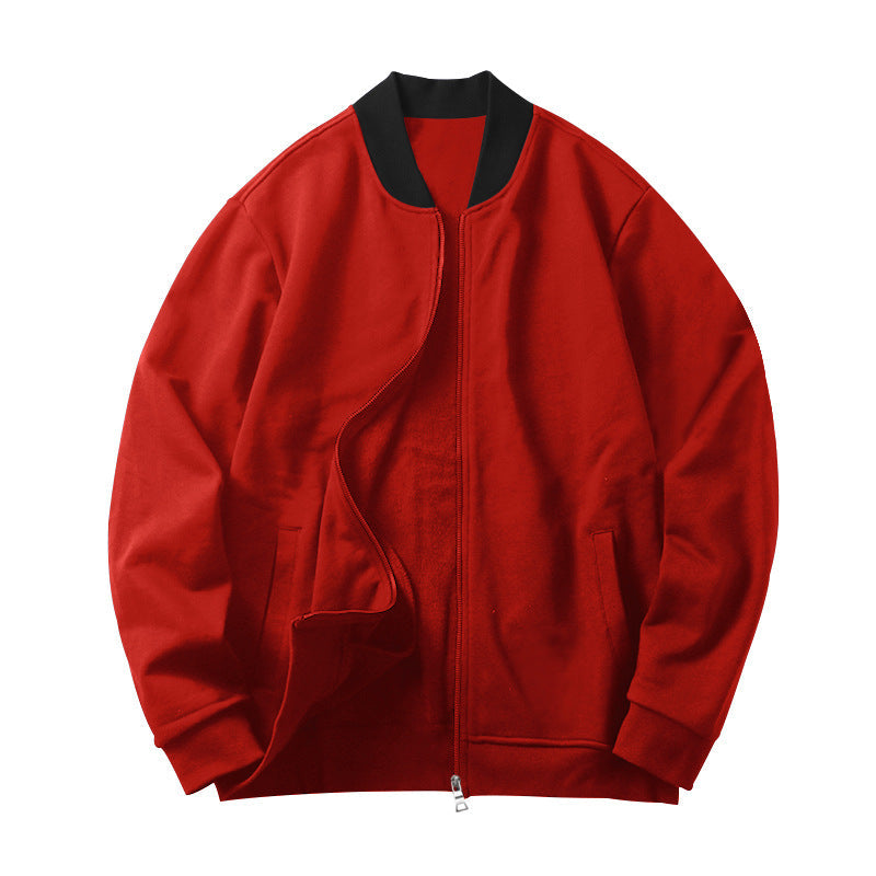 Herren sportlicher Bomberjacke mit verdecktem Reißverschluss und elastischen Bündchen R&B