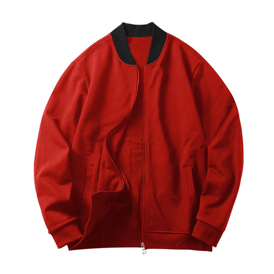 Herren sportlicher Bomberjacke mit verdecktem Reißverschluss und elastischen Bündchen R&B