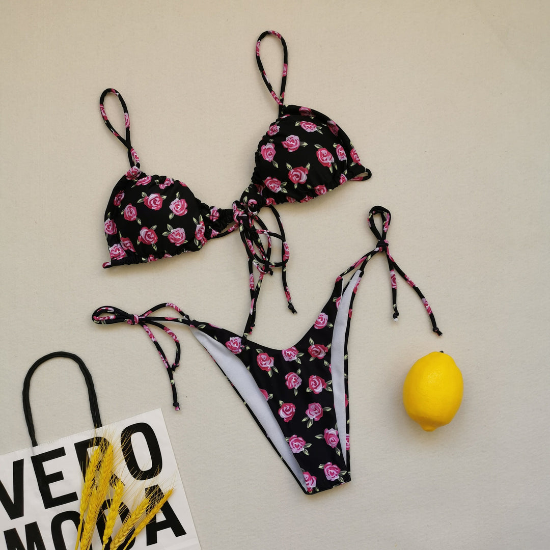 Damen Triangel-Bikini mit regulierbaren Bindebändern R&B