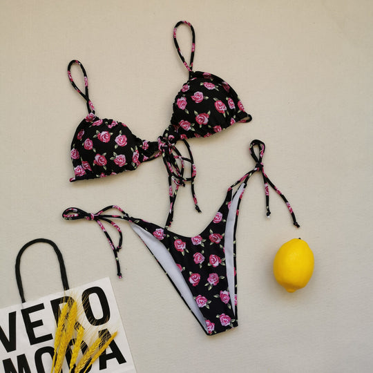Damen Triangel-Bikini mit regulierbaren Bindebändern R&B