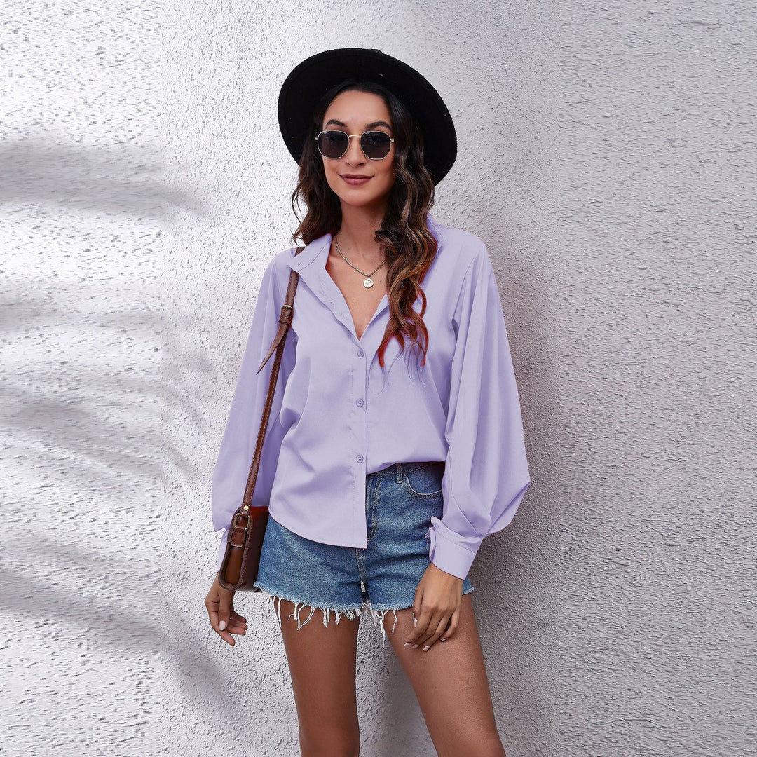 Damen Oversized Longsleeve Bluse mit lässigem Schnitt und voluminösen Ärmeln R&B