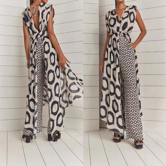 Damen Maxikleid mit raffiniertem Wickeldesign und Taschen R&B