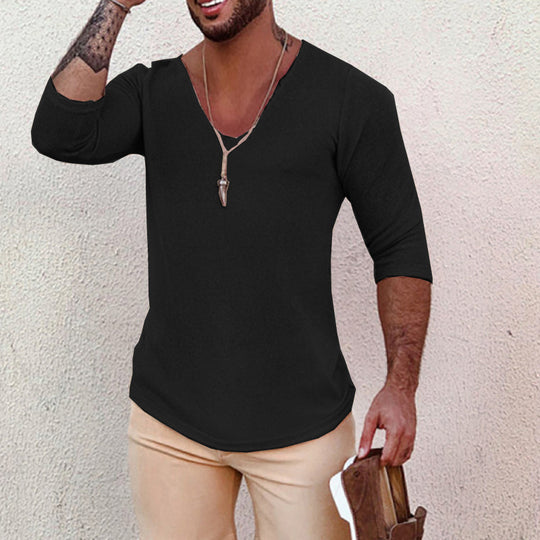 Herren V-Ausschnitt Shirt mit innovativem Strukturdesign R&B