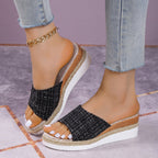 Damen Espadrilles Sandalen im modernen Karomuster