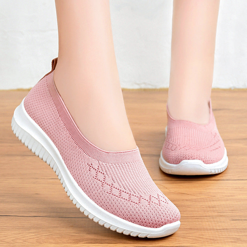 Damen bequeme und elastische Slip-On Sneakers R&B