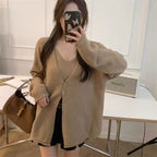 Damen Weicher Langarm-Cardigan mit Knopfleiste und bequemer Passform