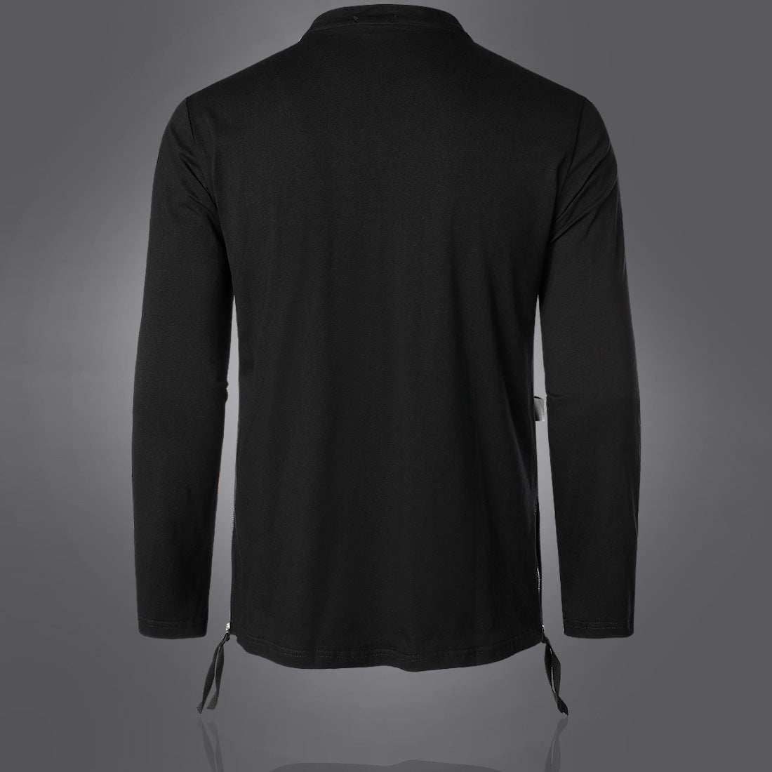 Herren Modisches Langarmshirt mit Asymmetrischem Design und Praktischer Brusttasche