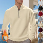 Herren sportlicher Pullover mit halbem Reißverschluss und atmungsaktiver Struktur R&B