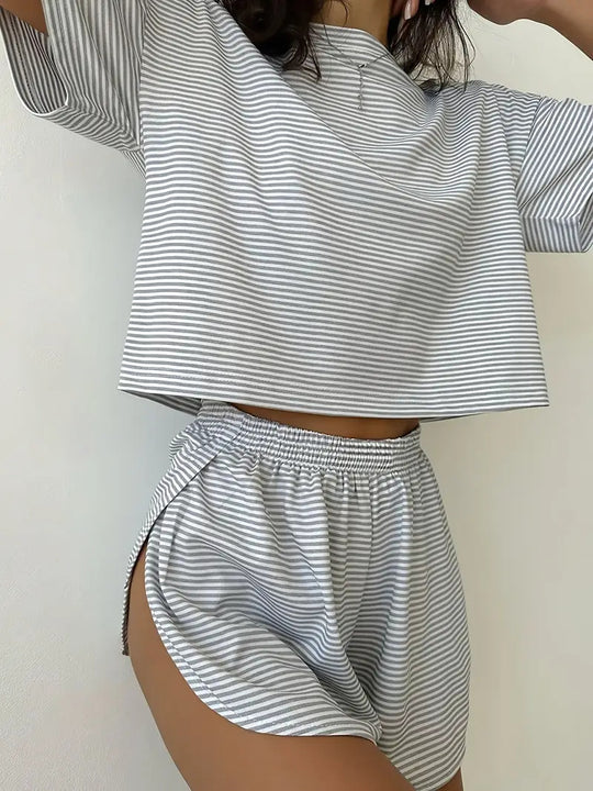 Damen Freizeit-Oberteil und Shorts Set R&B