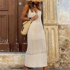 Damen gehäkeltes Sommer-Maxikleid R&B