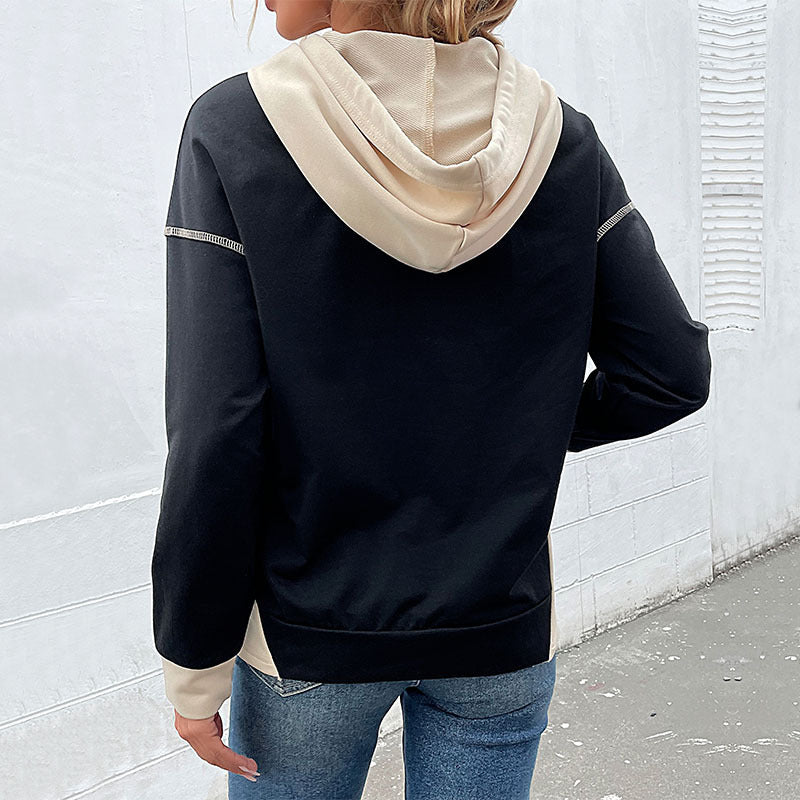 Damen Hoodie mit Kapuze und praktischen Taschen R&B