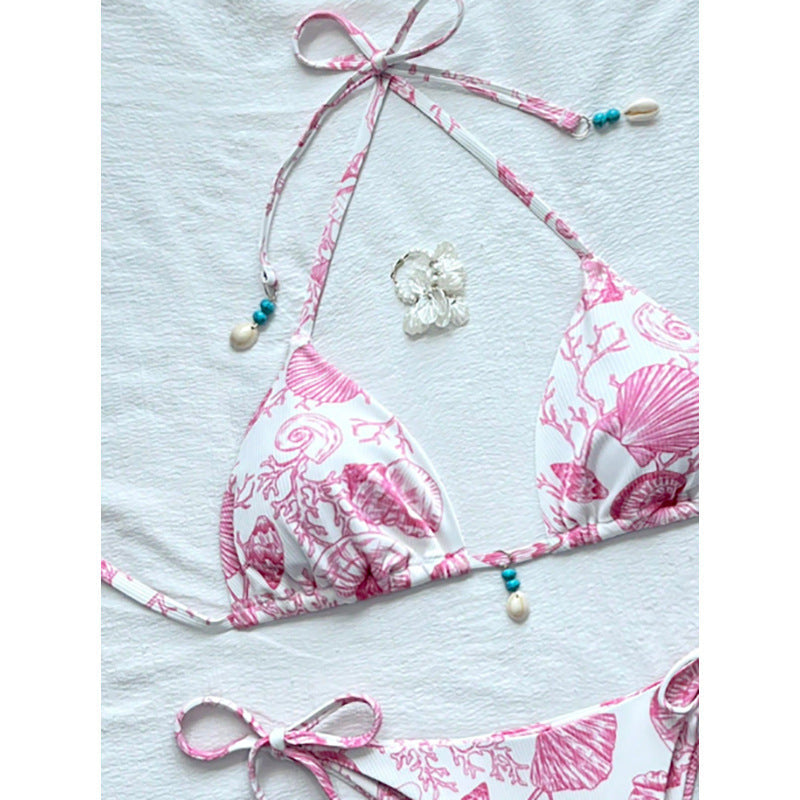 Damen Strand-Bikini-Set mit verstellbaren Trägern und maritimen Accessoires R&B