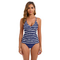 Damen Tankini mit Verstellbaren Trägern und Elegantem Streifenmuster R&B