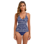 Damen Tankini mit Verstellbaren Trägern und Elegantem Streifenmuster R&B