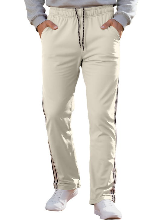 Herren nan Retro-Trackhose mit schmal zulaufendem Bein elastischem Bund Tunnelzug und seitlichen Streifen R&B