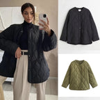 Damen gesteppte Übergangsjacke mit modernen Taschen und feinem Design R&B