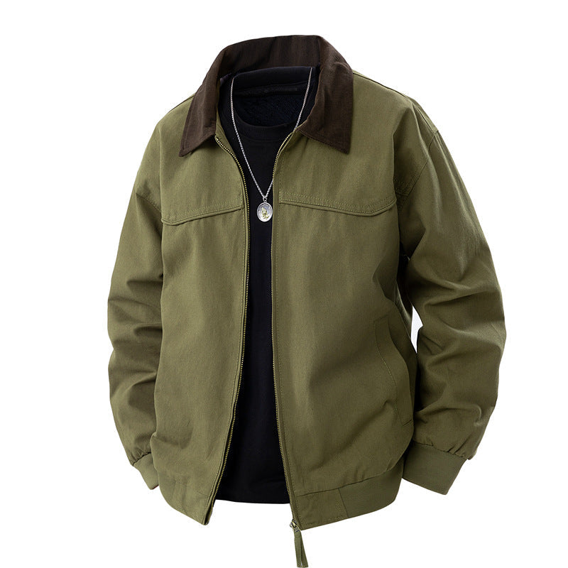 Herren leichte Utility-Jacke mit Stehkragen und praktischen Taschen R&B
