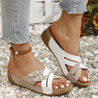 Damen Wedge-Sandalen mit verstellbarem Riemendesign und anatomischer Fußbettung R&B