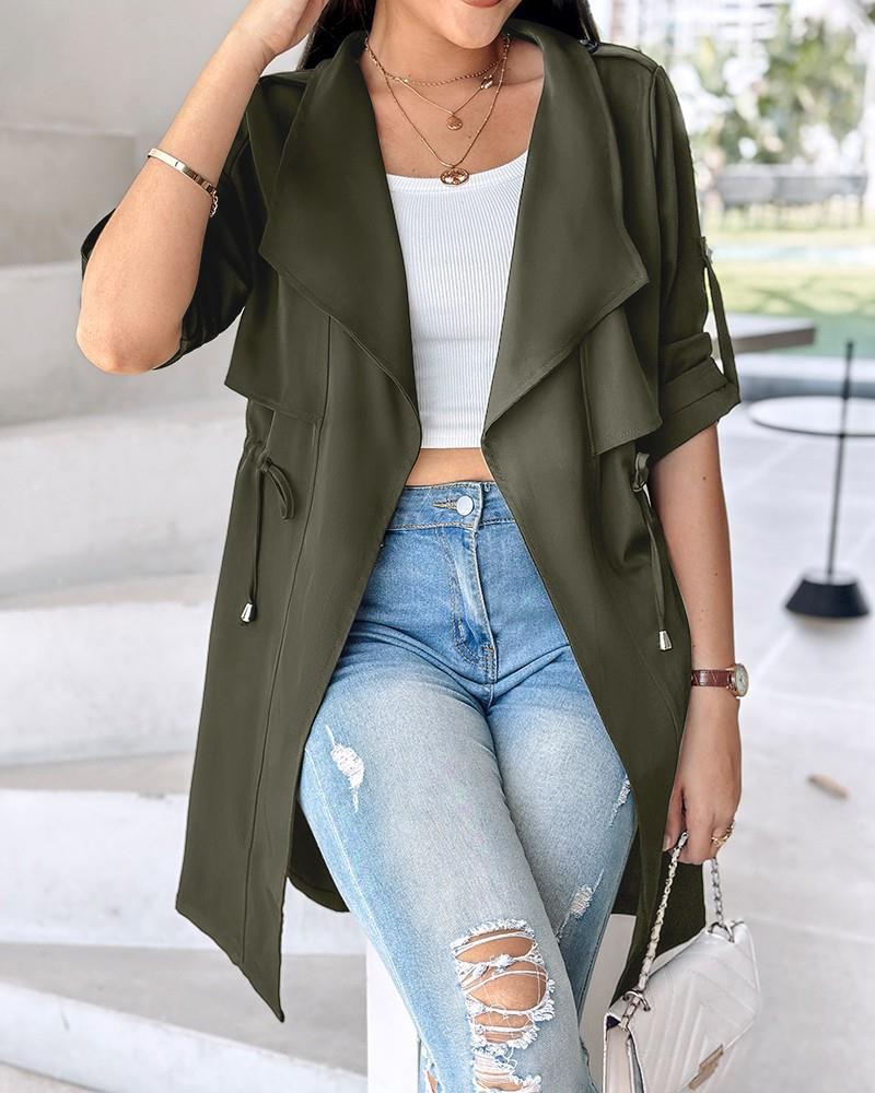Damen Modische Trenchjacke mit lässigem Schnitt und praktischen Taschen R&B