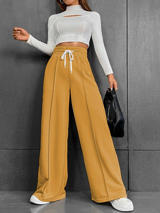 Damen weite Freizeit-Hose mit elastischem Bund und seitlichen Taschen R&B