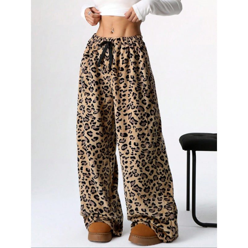 Damen Bequeme Hosen mit Leopardenmuster R&B