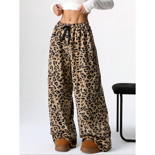 Damen Bequeme Hosen mit Leopardenmuster R&B