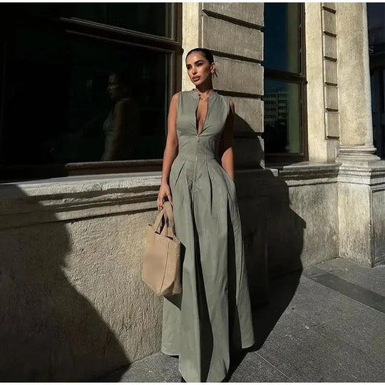 Damen Elegantes Freizeitkleid mit hochgeschlossenem Design und verstecktem Reißverschluss R&B