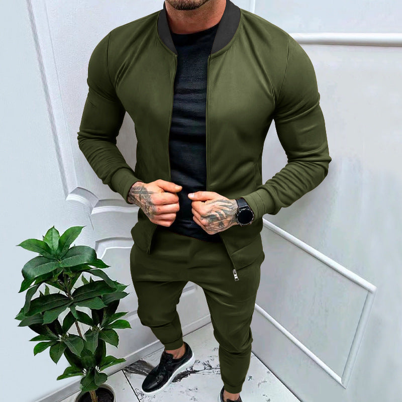 Herren Sportanzug mit modernem Stehkragen und praktischen Reißverschlusstaschen R&B