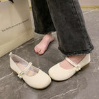 Damen Ballerina mit eleganter Riemchen-Details und Perlenapplikation R&B