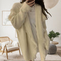 Damen Oversized Strickjacke mit fransigen Details und offenem Schnitt R&B