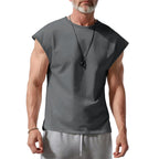 Herren nan athletisches abgeschnittenes Tanktop mit breiten Armöffnungen und Rundhalsausschnitt R&B
