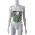 Damen Bandeau-Top mit kreativem Cut-Out und R&Brnem Karomuster R&B