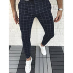 Herren Karierte Anzughose im Slim Fit Stil