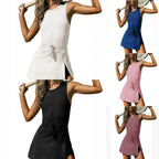 Damen Sportliches Freizeitkleid mit hohem Bund und seitlichem Schlitz R&B