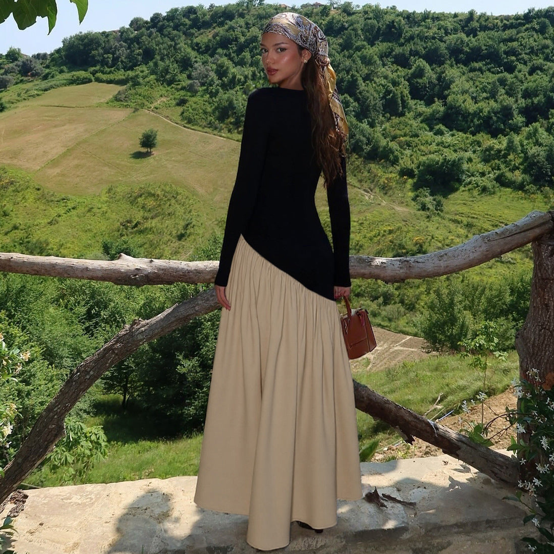 Damen Kleid mit asymmetrischem Design und Raffung R&B