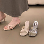Damen elegante Cross-Sandalen mit komfortablem Absatz