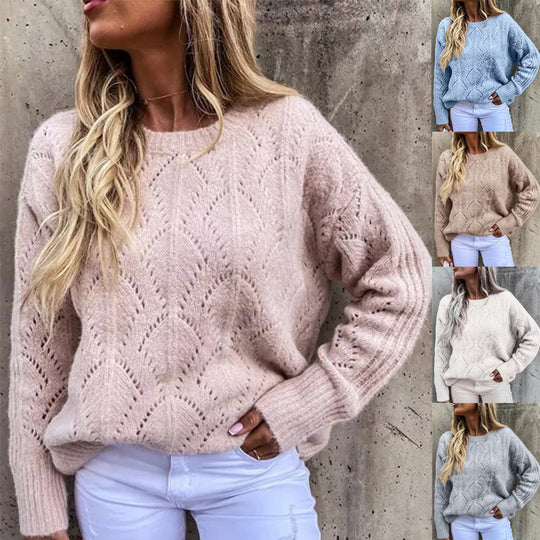 Damen Strickpullover mit feinem Lochmuster R&B