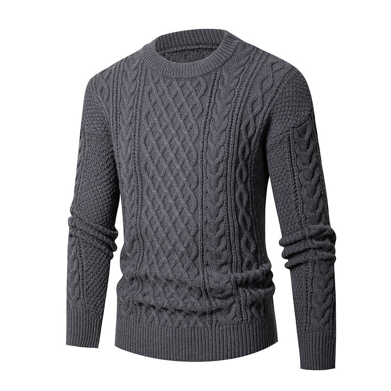 Herren Grobstrickpullover mit modischem Zopfmuster R&B