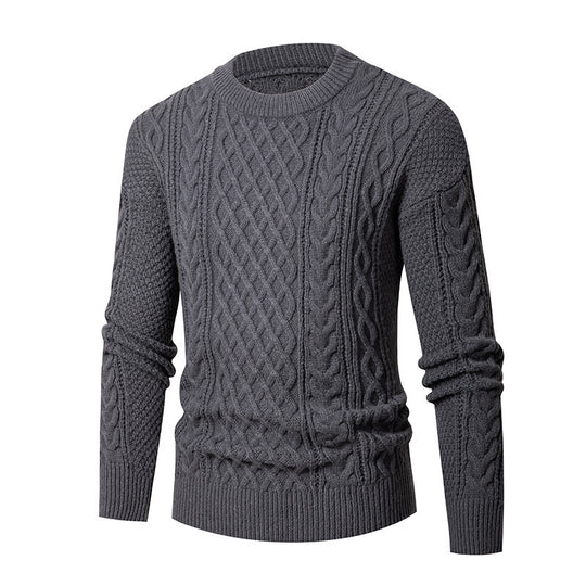 Herren Grobstrickpullover mit modischem Zopfmuster R&B