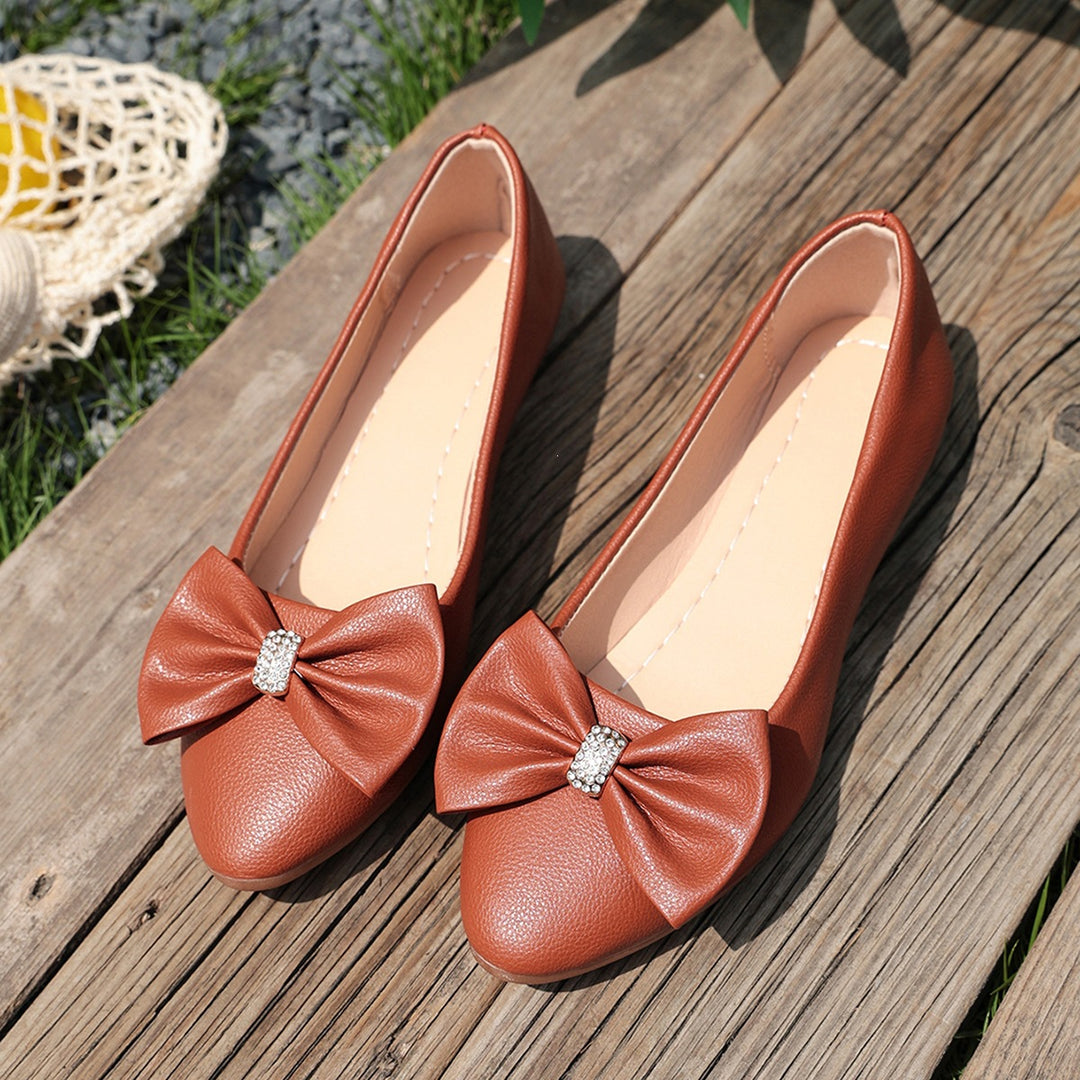 Damen Ballerinas mit großem Schmuckdetail R&B
