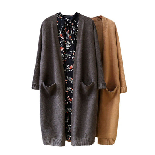 Damen Bequemer Strickcardigan mit Taschen und offenem Schnitt R&B