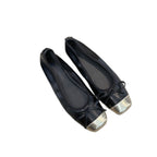 Damen elegante Ballerinas mit glänzendem Obermaterial und zierlicher Schleifenverzierung R&B