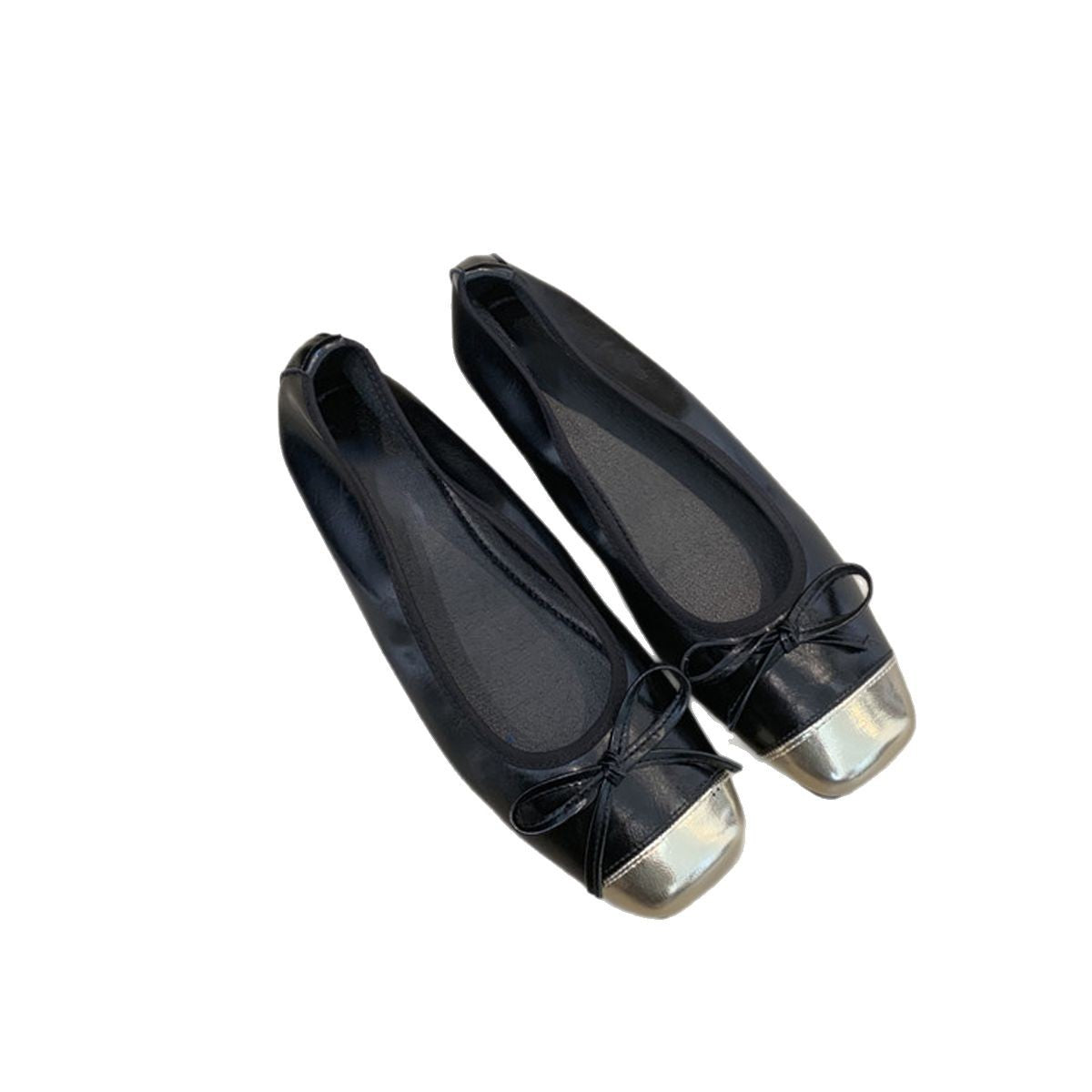 Damen elegante Ballerinas mit glänzendem Obermaterial und zierlicher Schleifenverzierung R&B