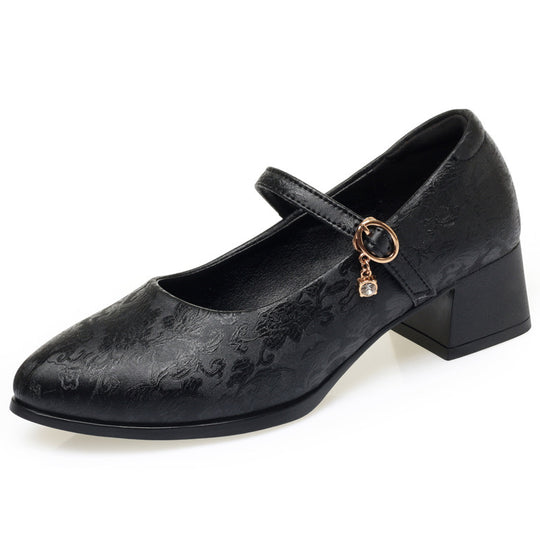Damen Mary Jane Pumps mit zartem Riemchen und komfortablem Blockabsatz R&B