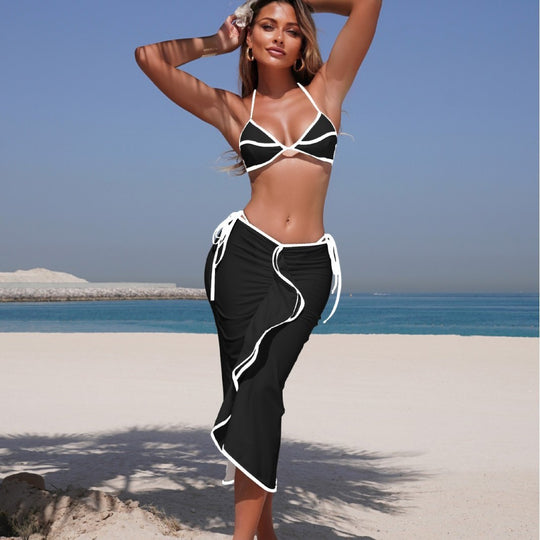 Damen Set bestehend aus Bikini und offenem Rock R&B