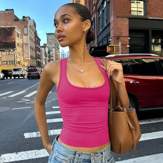 Damen Sportliches Tanktop mit breiten Trägern R&B