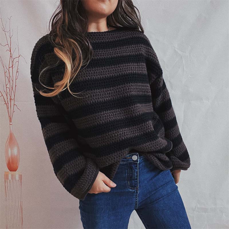 R&B | Gestreifter Strickpullover Mit Sanften Farben