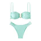 Damen Bikini-Set mit modischem Push-Up-Oberteil und elegantem Gummidetail R&B